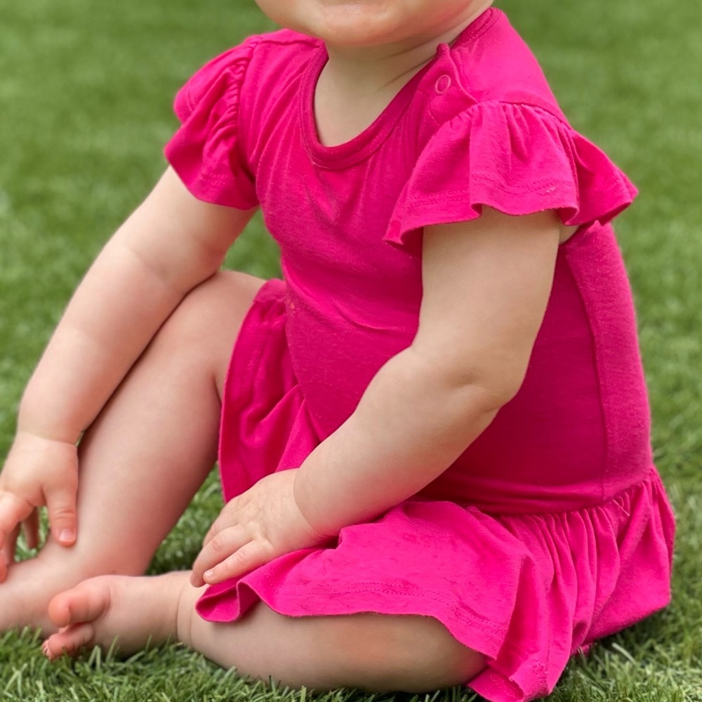 Posh Peanut Pink Girls Romper